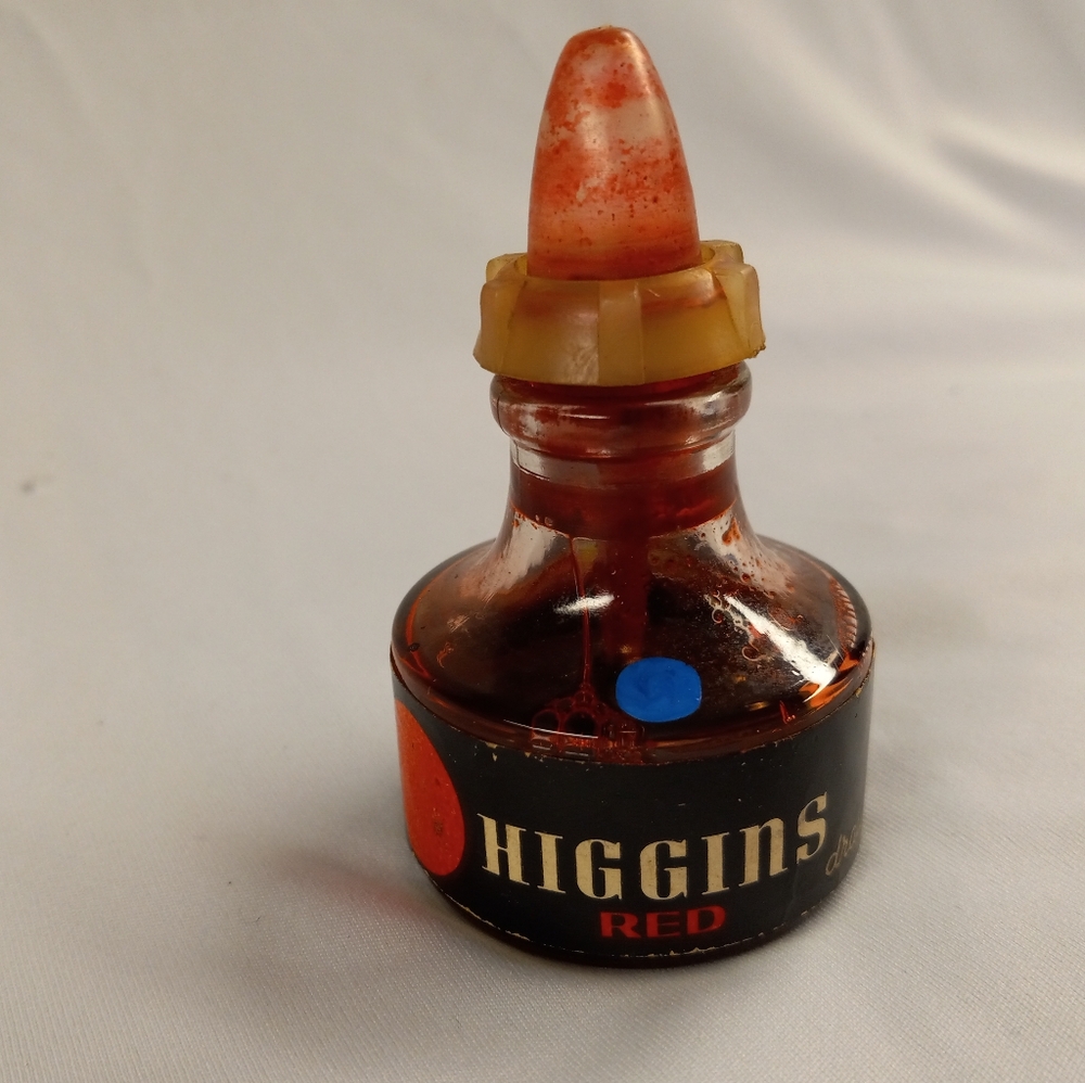 Vintage Higgins Red Ink Bottle